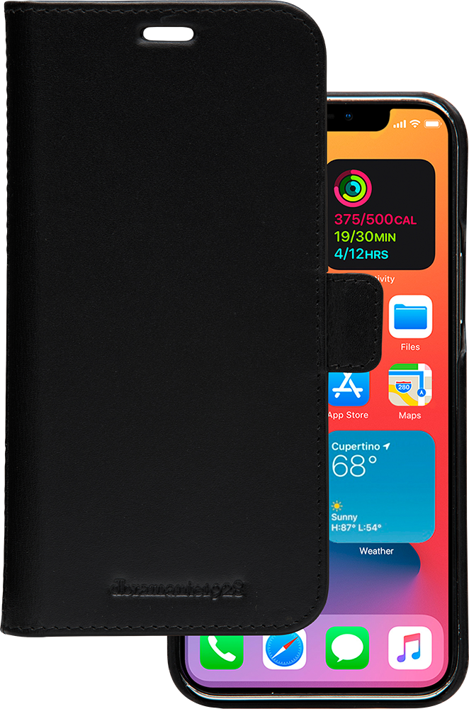Image secondaire de Folio Coque Magnétique iPhone 12 / 12 Pro Lynge Cuir Fonction Stand Noir DBramante1928