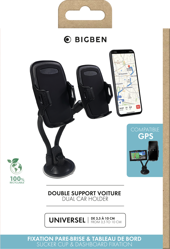 Bigben - support de voiture pour smartphone avec fixation au tableau de  bord Pas Cher
