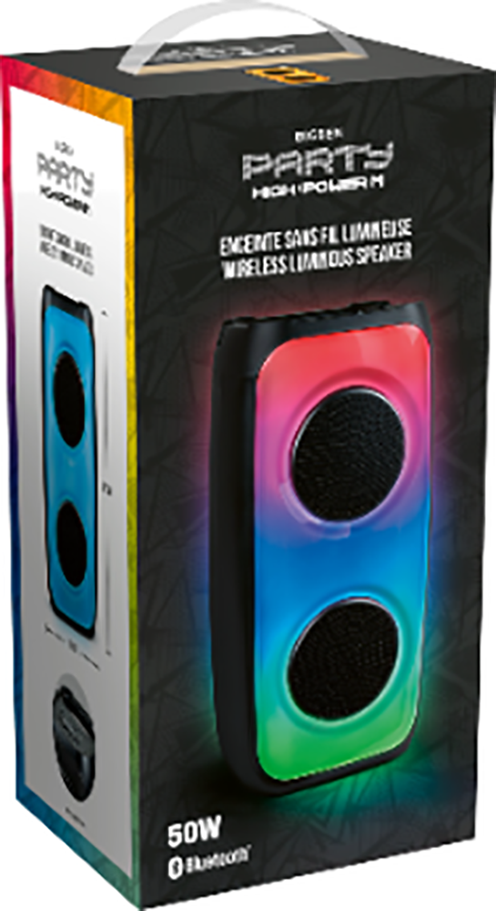 Enceinte Bluetooth lumineuse noir 50 watts avec micro