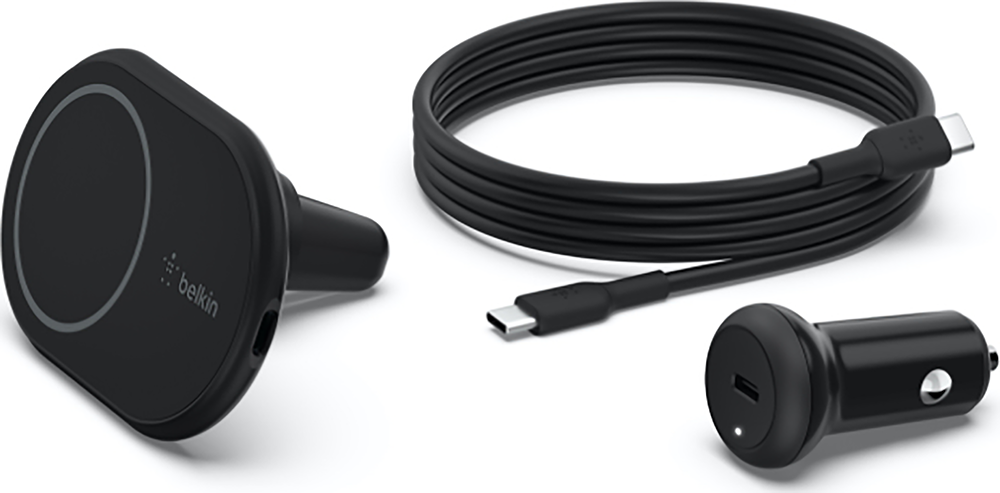 Support de voiture magnétique pour iPhone 12 Belkin Noir - Support pour  téléphone mobile
