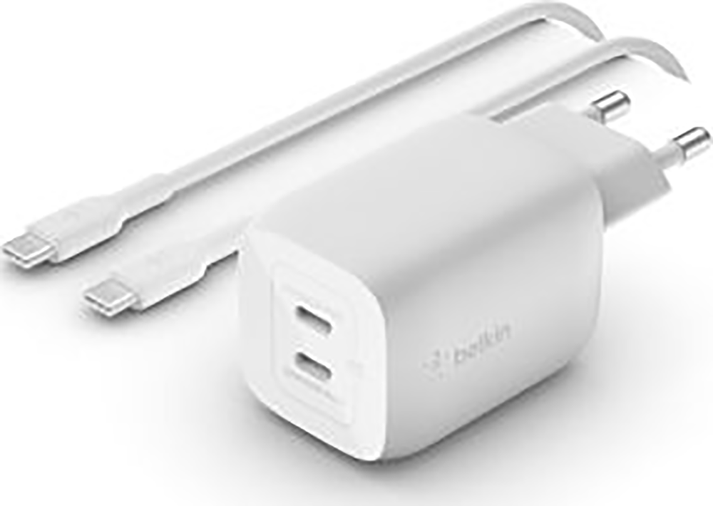 Chargeur secteur BELKIN 45W USB POwer delivery & 1M C-C blanc pas cher