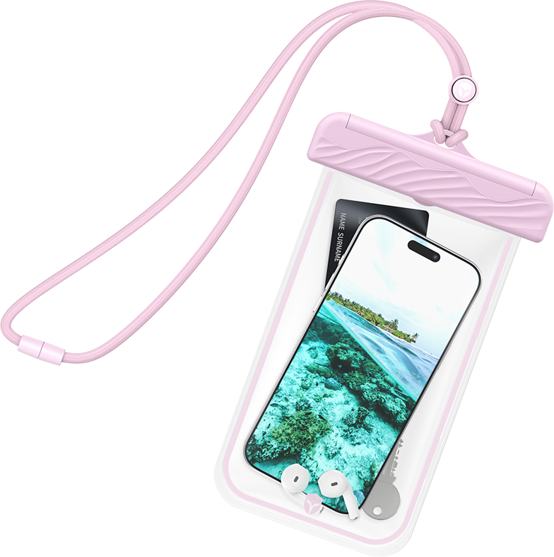 Image secondaire de Pochette Etanche Universel Renforcée IPX8 Rose + Garantie à vie Force Case