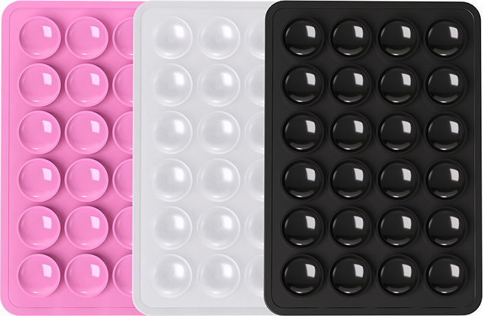 Pack de 3 Supports Ventouses Noir / Rose / Transparent Bigben