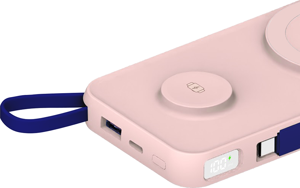 Image secondaire de Powerbank Pastel Up 10000mAh 2 ports USB A+C 22.5W Rose 3MK