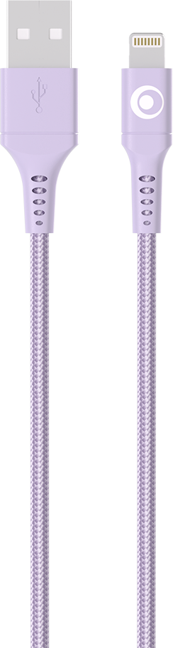 Image secondaire de Câble Tissé USB A / Lightning 2.4A 1.2m FastCharge 12W Violet Bigben