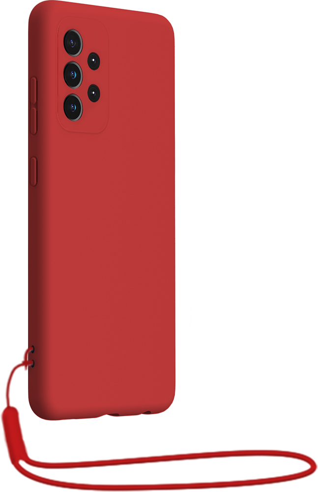 Coque Silicone + dragonne assortie Rouge pour Samsung G A33 5G Bigben