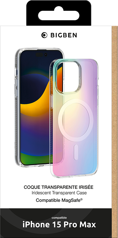 Coque iPhone 13 Pro transparente logo multicolore