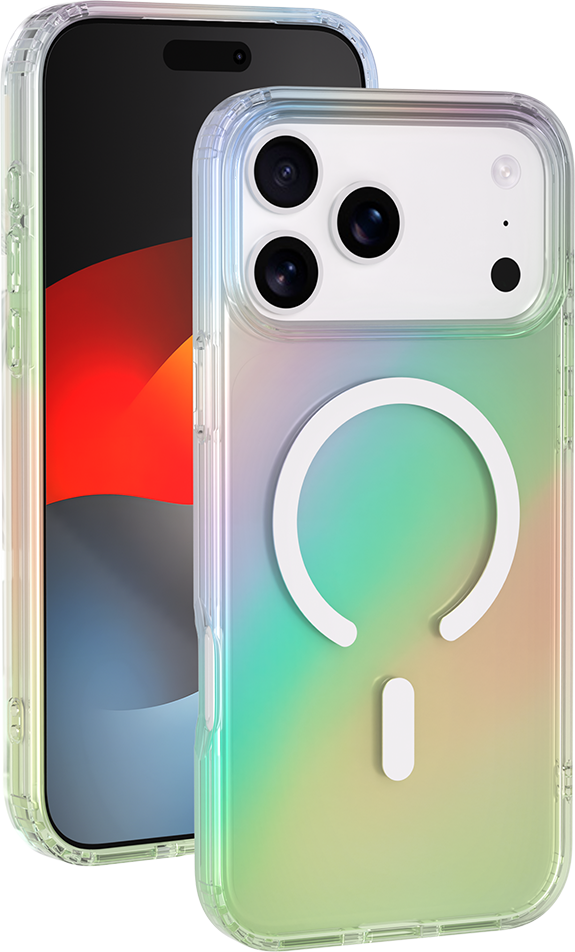 Coque MagSafe iPhone 17 Pro Max Hybride Transparente Irisée Bigben