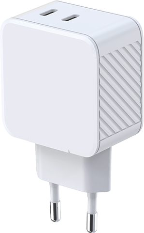 Chargeur 2 USB C 45W Power Delivery GaN Blanc Bigben