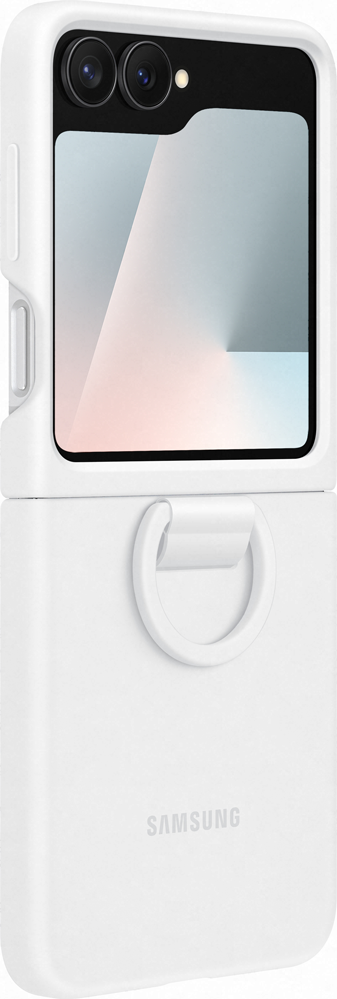 Image secondaire de Coque Samsung Galaxy Z Flip 6 / Flip 7 FE Silicone avec Anneau Blanc Samsung