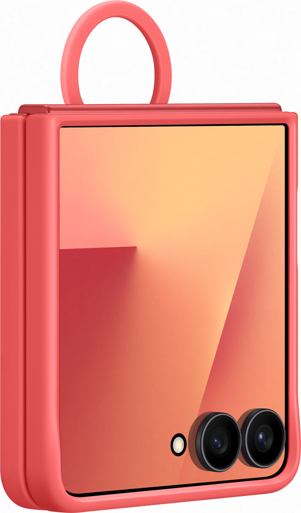 Image secondaire de Coque Samsung Galaxy Z Flip 7 Silicone avec Anneau Corail Samsung