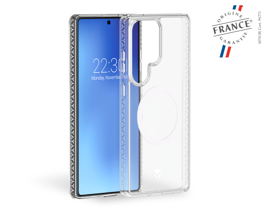 Coque renforcée Magnet Samsung Galaxy S25 Ultra AIR Origine France Garantie 3m Transparente + Garantie à vie - Origine France Ga
