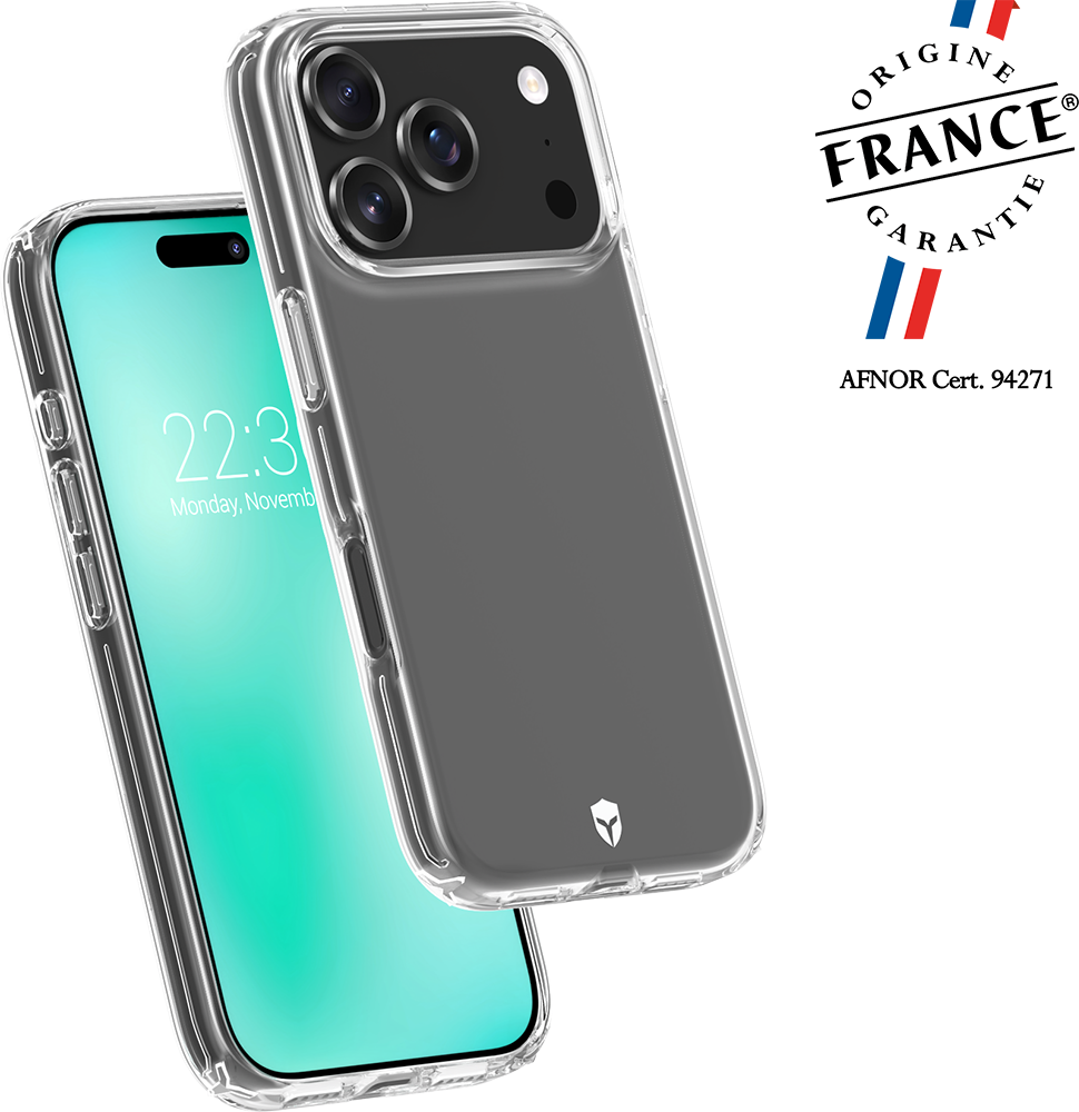 Coque renforcée iPhone 17 Pro FEEL Origine France Garantie 2m Transparente + Garantie à vie - Origine France Garantie Force Case