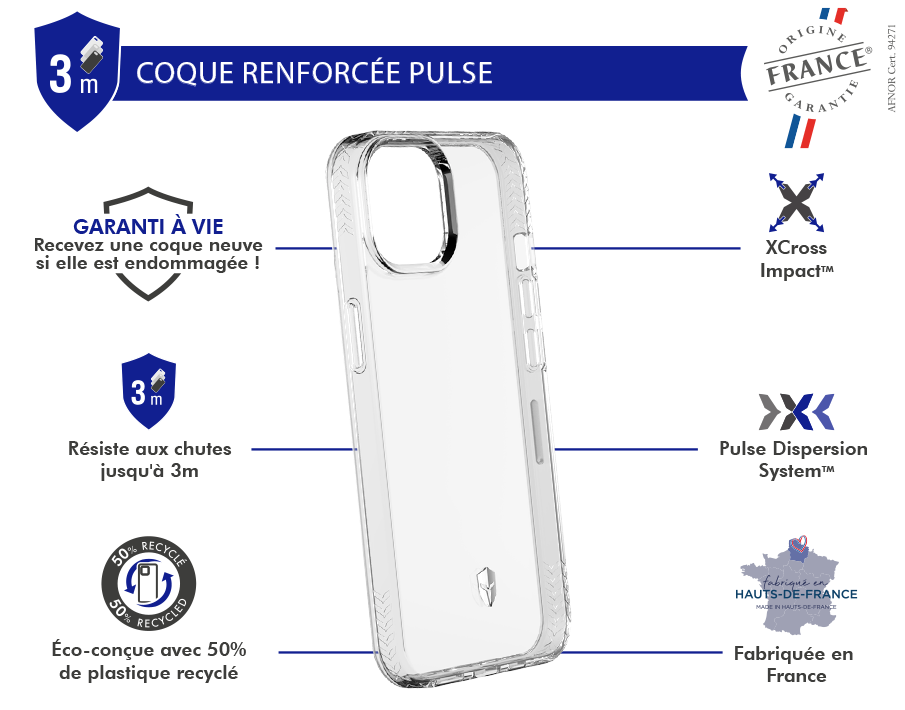 COQUE RENFORCEE TRANSPARENTE IPHONE 14