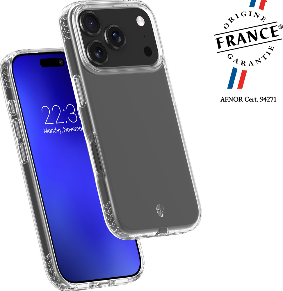 Coque renforcée iPhone 17 Pro PULSE Origine France Garantie 3m Transparente + Garantie à vie - Origine France Garantie Force Cas