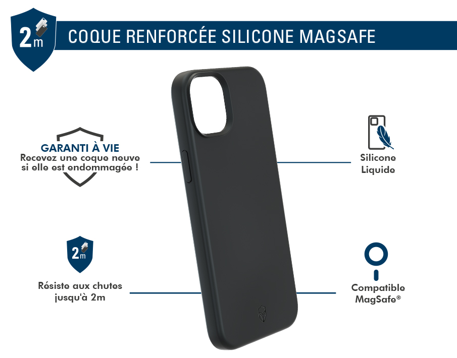 COQUE RENFORCEE COMPATIBLE MAGSAFE DROP TEST 2M POUR APPLE IPHONE