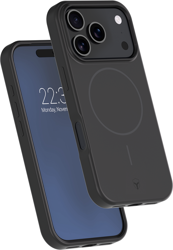 Coque renforcée MagSafe iPhone 17 Pro SILICONE 2m Noire + Garantie à vie Force Case