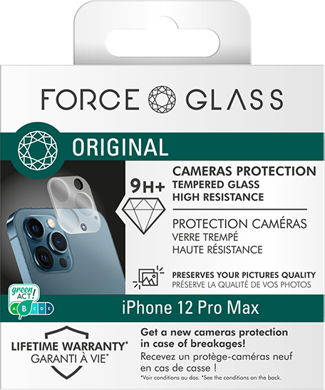 Protège Caméra iPhone 12 Pro Max Garanti à vie Force Glass