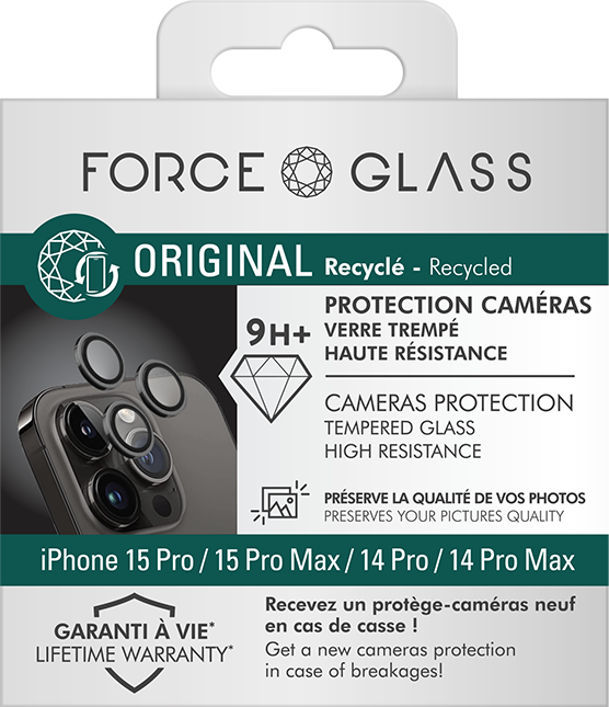 Protège écran iPhone 13 Pro Max / 14 Plus Plat Original - Garanti à vie  Force Glass - Force Glass