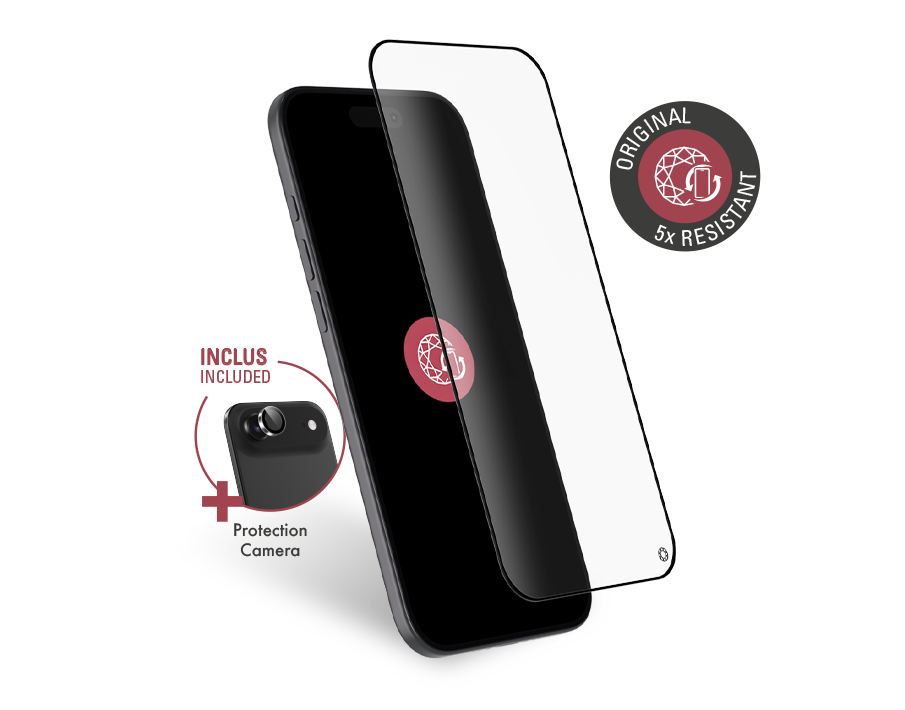 Pack Protège-écran iPhone Air 2.5D Original + 1 Protège Lentille + Garantie à vie - Certifié GRS Force Glass