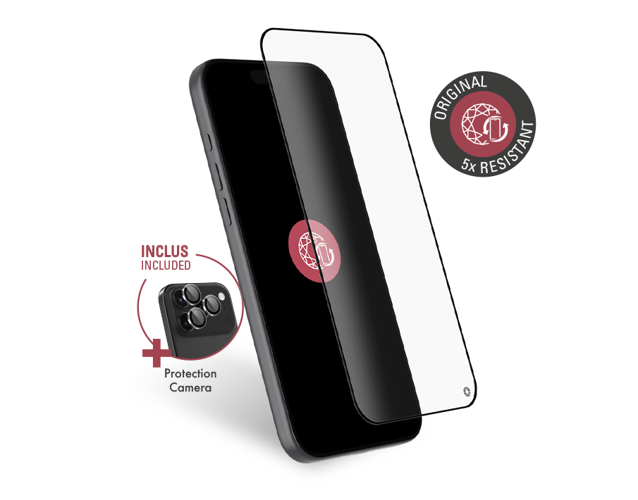 Pack Protège-écran iPhone 17 Pro 2.5D Original + 3 Protège Lentilles + Garantie à vie - Certifié GRS Force Glass