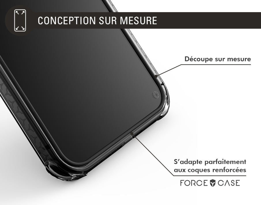 Protège écran FORCE GLASS iPhone 8 verre trempé original 360°