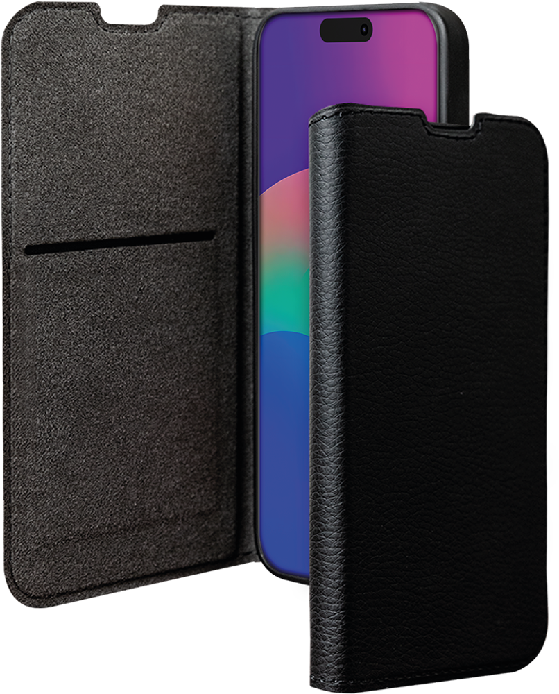 Folio iPhone Air Wallet Fonction Stand Noir - Certifié GRS Bigben