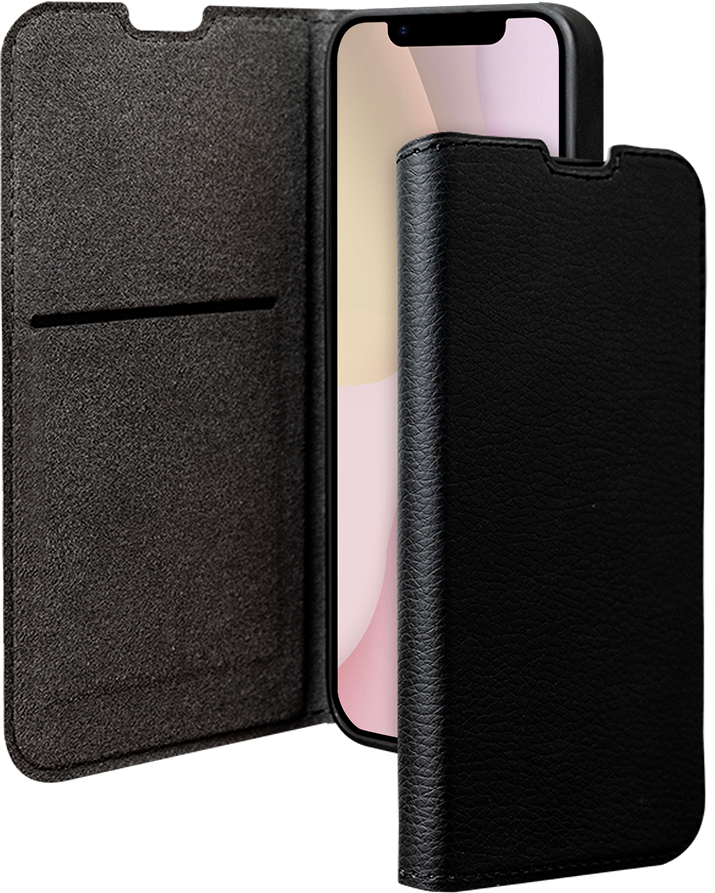 Folio iPhone 16e Wallet Fonction Stand Noir - Certifié GRS Bigben