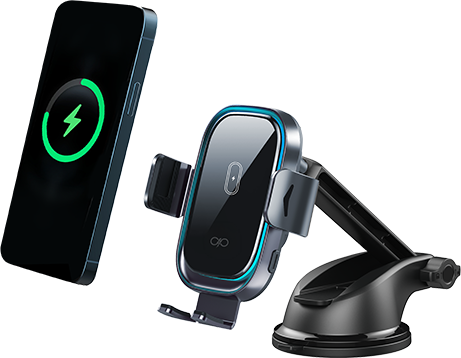 Chargeur sans fil voiture 15W Qi Support Pare-brise / Tableau de bord Noir + Garantie à vie Force Power Lite