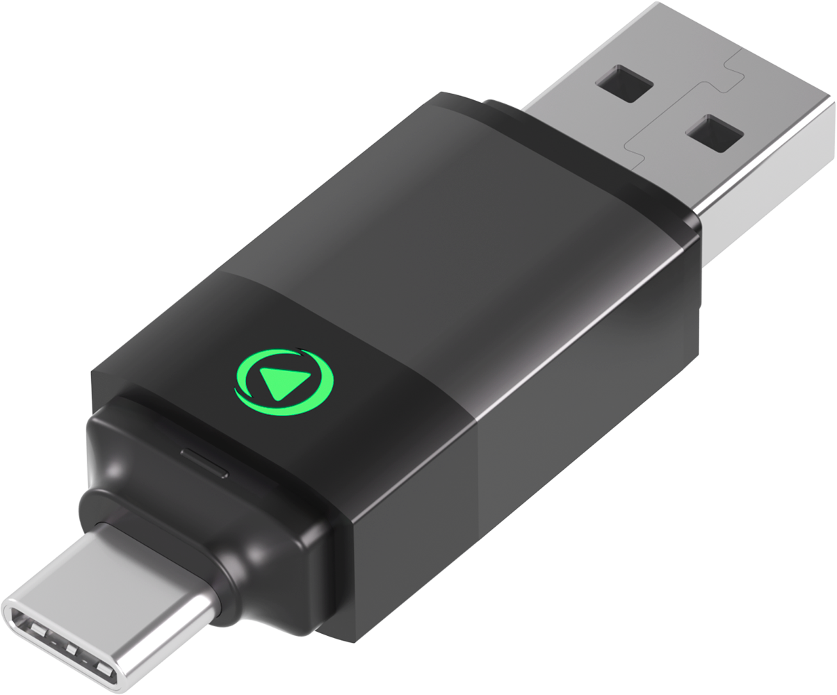 Adaptateur sans fil USB A/C vers CarPlay / Android Auto Noir + Garantie à vie Force Play