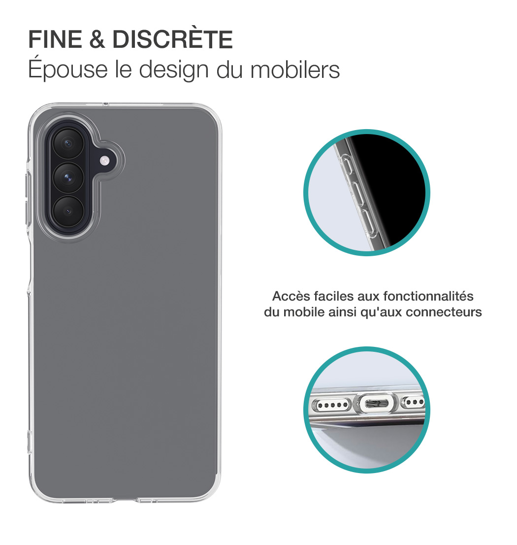 Image secondaire de Pack 2 en 1 Coque Samsung Galaxy A26 Souple Transparente + Protège écran 2.5D + SmartFrame™ - Certifié GRS Bigben