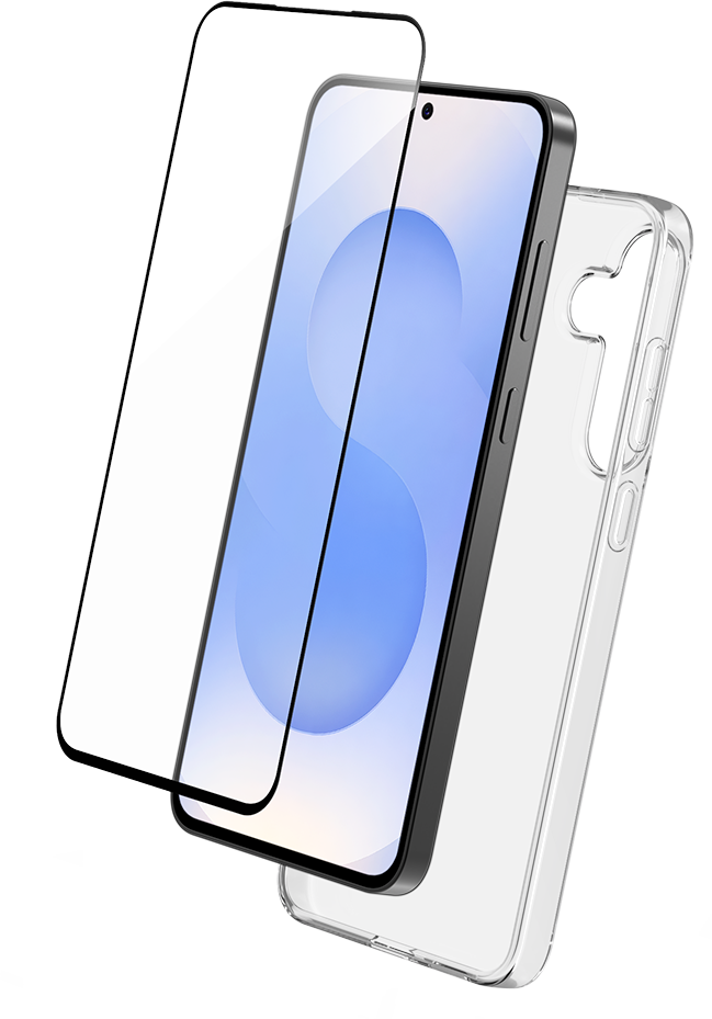 Pack 2 en 1 Coque Samsung Galaxy S25 FE Souple Transparente + Protège écran 2.5D + SmartFrame™ - Certifié GRS Bigben