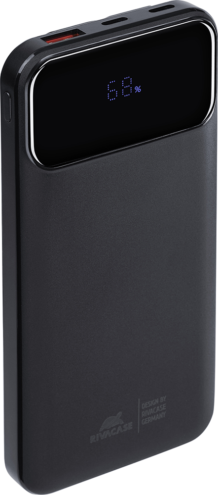 Image secondaire de Powerbank 10000mAh 3 ports USB A+2C 22.5W PD/QC Câble multiple integré Noir Rivacase