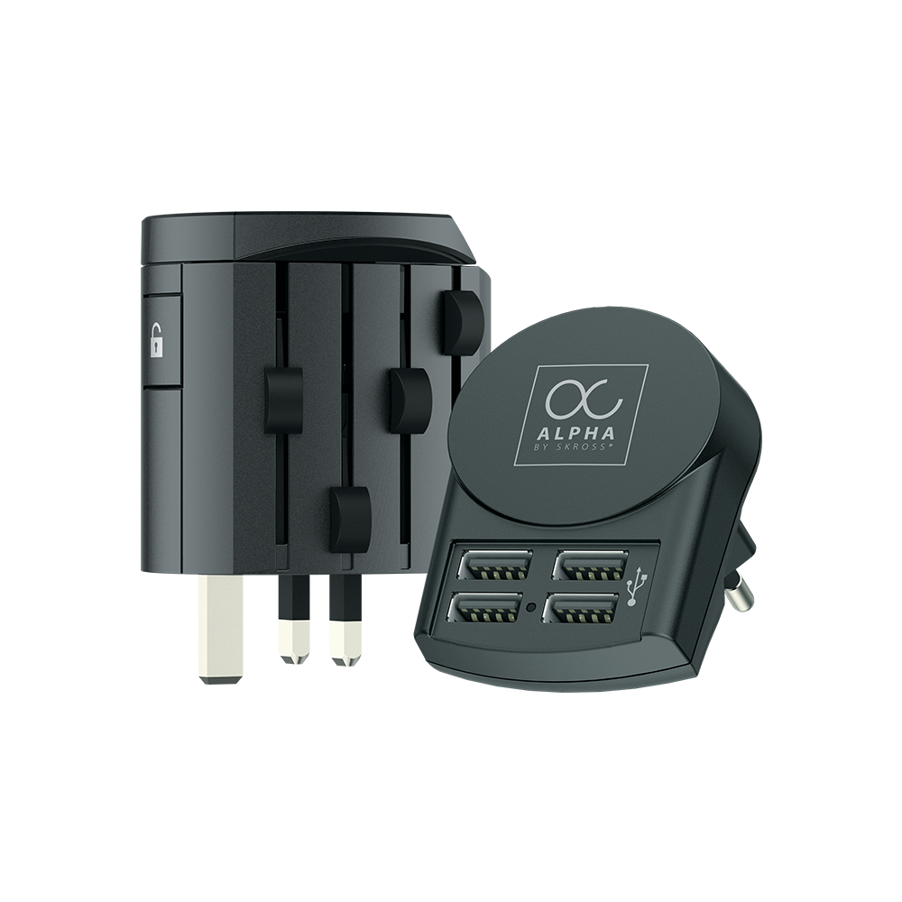 Adaptateur voyage 4 USB A ALPHA Universel Noir Skross