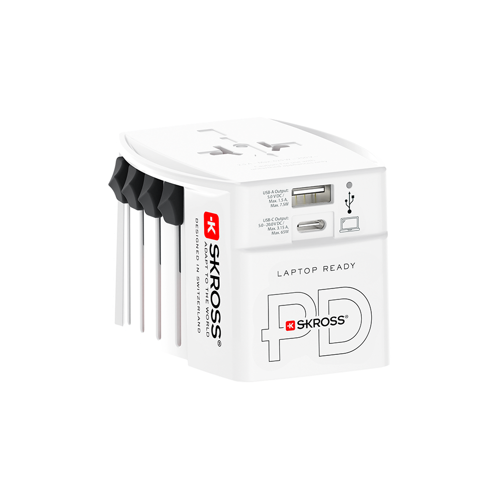 Adaptateur voyage USB A + USB C MUV Universel Blanc Skross