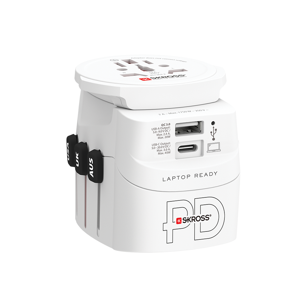 Image secondaire de Adaptateur voyage USB A + USB C PRO LIGHT WORLD Universel Blanc Skross