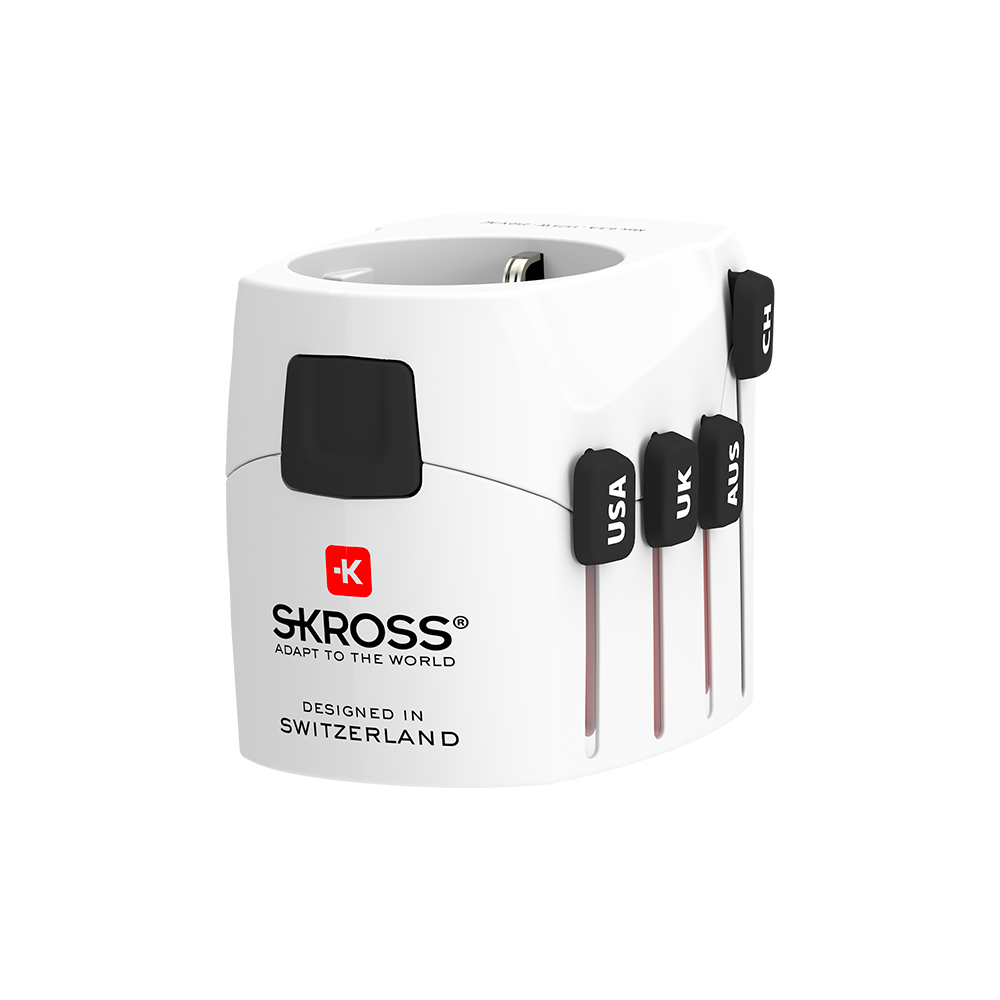 Adaptateur voyage USB A PRO WORLD Universel Blanc Skross