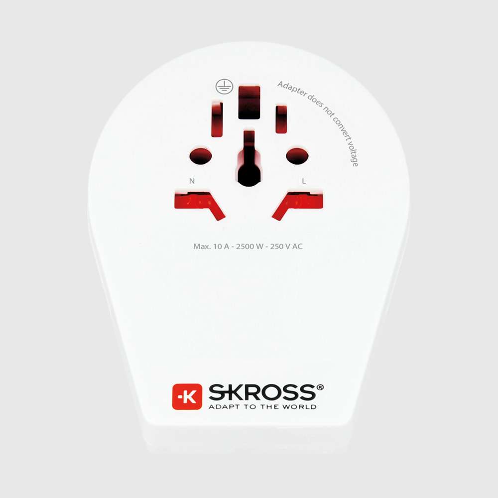 Adaptateur voyage 2 USB A Monde vers Chine/Italie/Brésil Blanc Skross