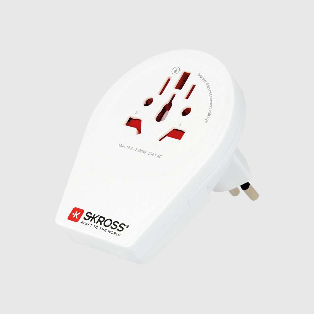 Image secondaire de Adaptateur voyage 2 USB A Monde vers Chine/Italie/Brésil Blanc Skross