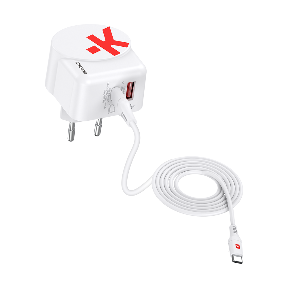 Image secondaire de Adaptateur Chargeur Voyage USB A + USB C 45W Power Delivery Europe Blanc Skross