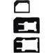 Adaptateur MicroSIM + NanoSIM vers SIM + Pic SIM