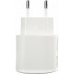 Mini base de chargeur secteur double entrée USB 2A blanche
