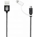 Câble USB/micro USB avec adaptateur Lightning Case Scenario noir et blanc :