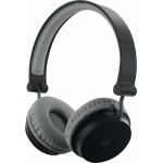 Black and gray Bluetooth headset