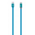 Câble plat bleu USB C/USB avec indicateur de charge