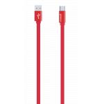 Câble plat rouge green_e micro USB/USB avec indicateur de charge par LED