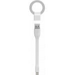 Green E white USB/lightning connection key ring cable
