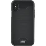 Colorblock black hard case with card holder for iPhone X