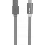 Green_e grey flat USB C / USB cable with charge indicator