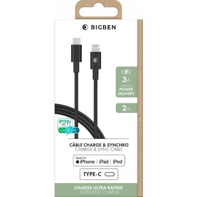 Câble USB C vers Lightning 2M - MFi Certifié, Charge Ultra Rapide